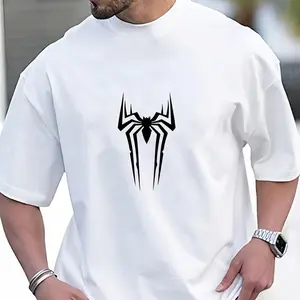 Spider Logo Graphic Tee, Superhero Inspired Casual T-Shirt for All Sweatshirt TOP