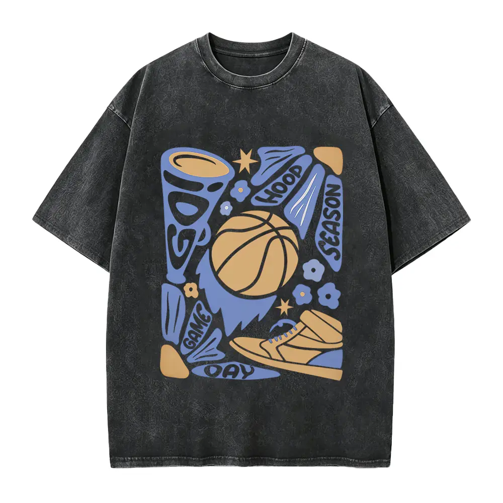 Blue & Gold Basketball Game Day T-Shirt | Hoop Season Graphic Tee | Unisex Sports Fan Shirt | Retro Basketball Shirt | Cute Game Day