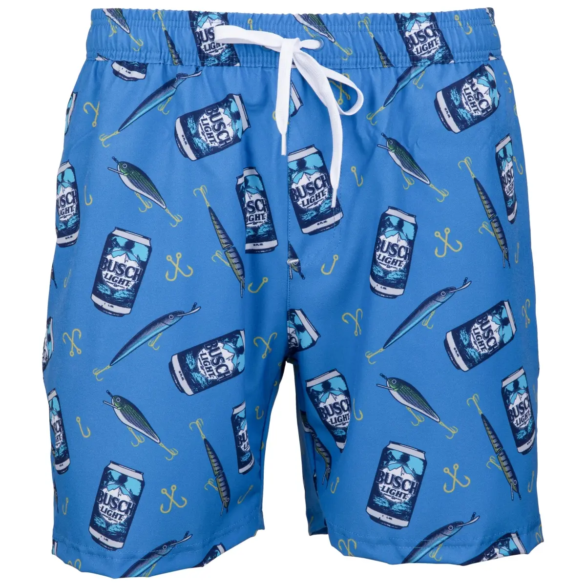 BUSCH Men's Light Fishing Day American-Themed Board Shorts, Fashionable Surf Style Swimwear for Adults Water Sports - Extra Large, Male, Swim Board, Surfing