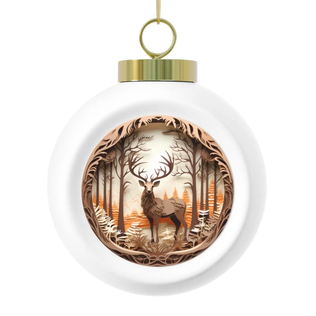 Majestic Vintage-Style 3D Ceramic Christmas Ball Ornaments with Custom Aluminum Insert - Festive Tree and Bell Decorations