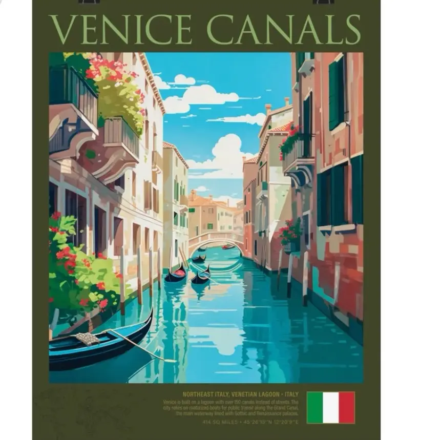 Venice Canals Poster - Classic Travel Wall Decor
