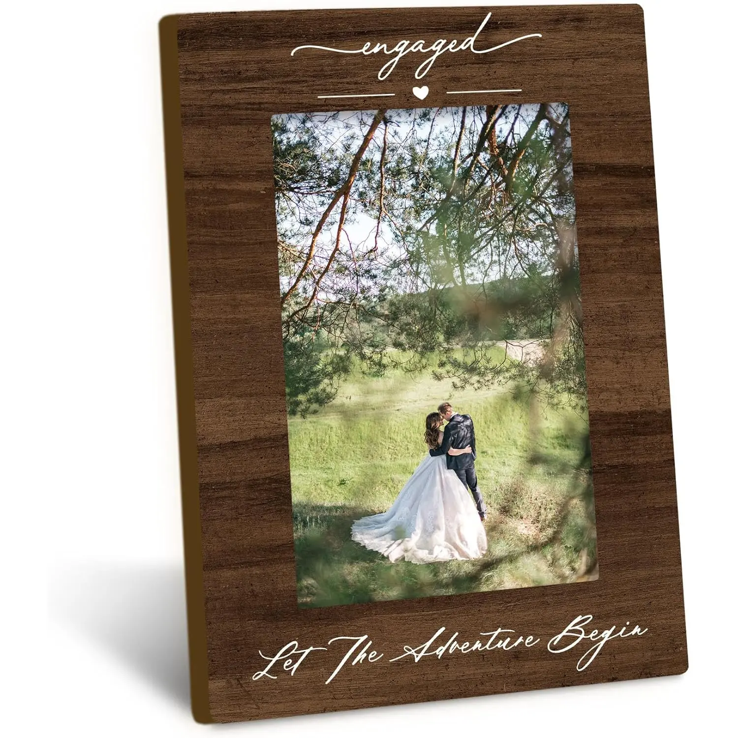 Wedding Engagement 4x6 Picture Frame, Just Engaged Photo Frame, Wedding Gifts for Newlyweds Couples Wife Husband, Newly Engaged Wedding Photo Frames for Desk Decor