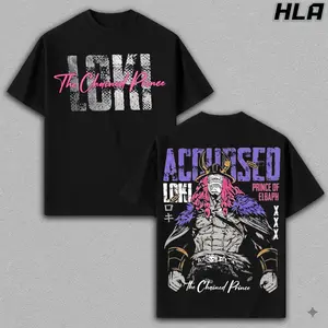 Loki The Cursed Prince Tee, One Piece Anime Graphic Shirt, Heavy Cotton T-Shirt, Double Printed Oversize Top, Unisex Casual Streetwear, Oversized Anime Print T-Shirt, Graphic, Gift For Anime Fan