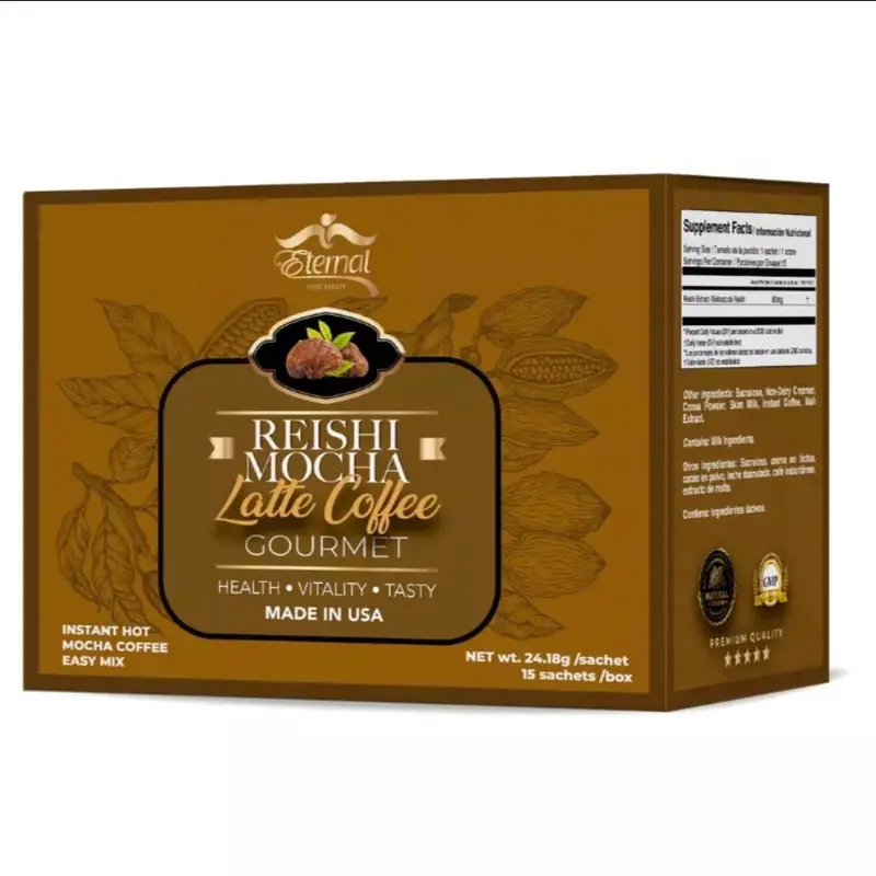 Eternal Ganoderma Moca Café Latte Instant Coffee Beverage 24 oz, Made in USA, Refreshing Coffee, Ambient Flavor, Easy Mix