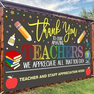 Teacher Appreciation Week Banner, School Classroom Decoration, Party Banner, Thank You Teacher Office Background Decor
