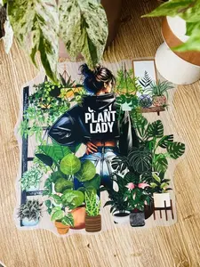 Crazy Plant Lady Babe Direct Print Film Transfer for T-Shirts Cotton Polyester Blends High-Quality DTF Print Ready to Heat Press No Watermarks