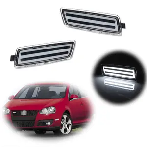 2PCS For 2006 2007 2008 2009 VW MK5 Golf GTI White LED Front Side Marker Lights Clear Lens,Replace OEM 1K5945072A, 1K5 945 072A, 1K5945071A, 1K5 945 071A