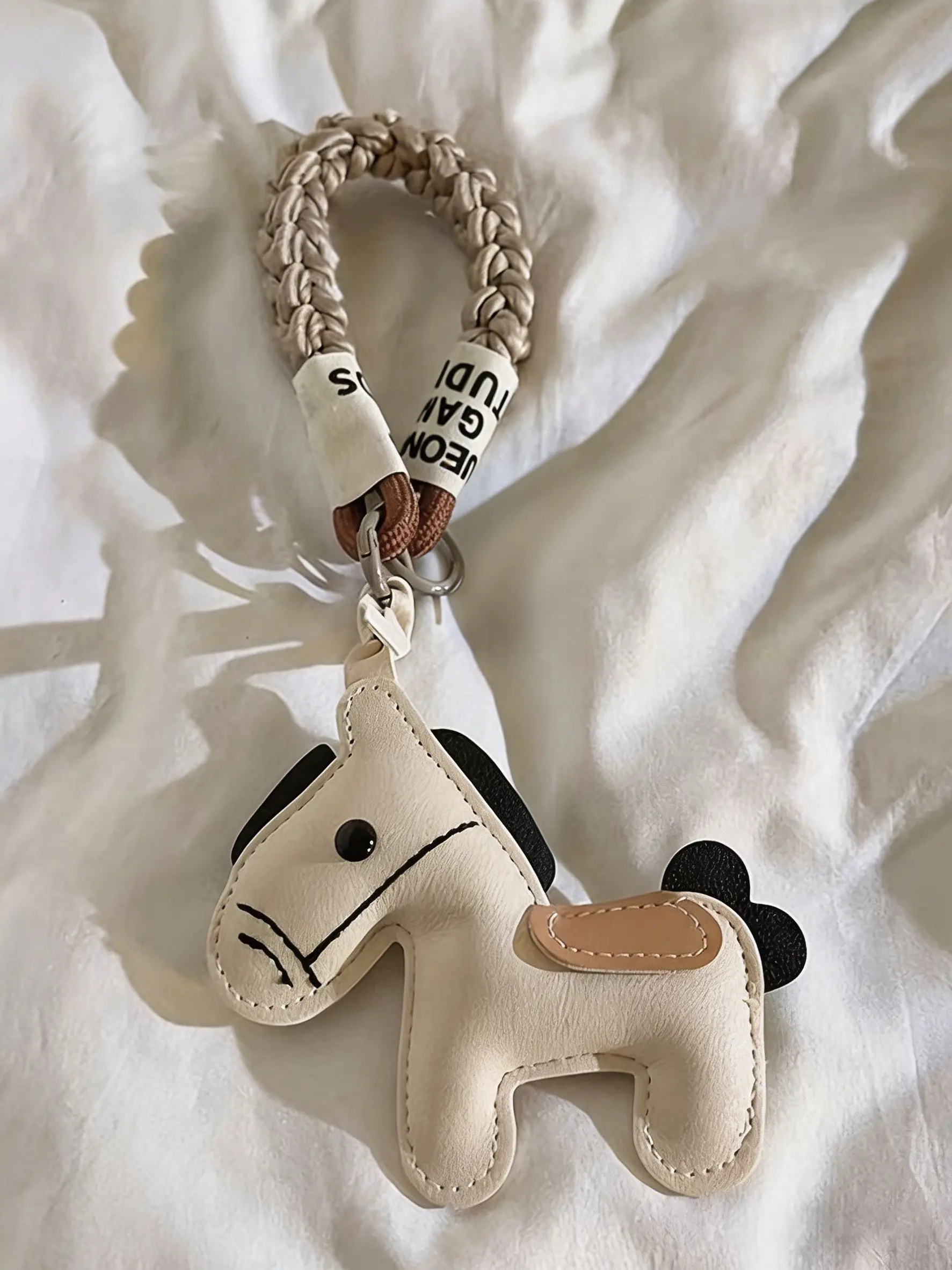 PU Horse Shape Bag Decorative Pendant, Artificial Leather, Handmade Braided Rope Wrist Strap, Wristlet Keychain, Women's Handbag Phone Keychain Gift, Key Chain Cute, Keychains Cute