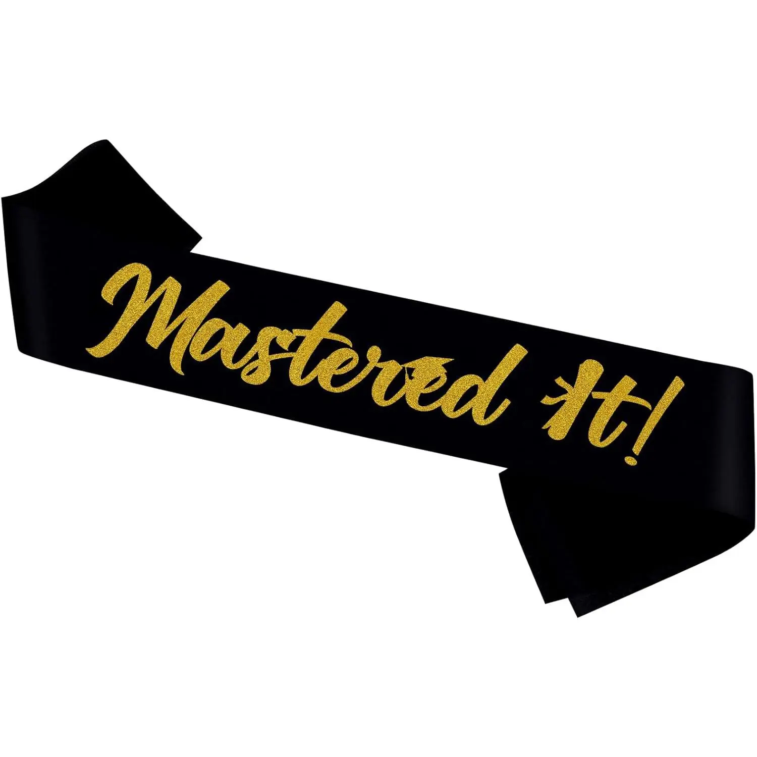 Black Sash with Gold Foil Class of 2026 Supplies, Congrats Grad Sash, Masters Graduation Gift for Her or Him