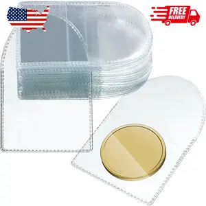 50 Pcs Single Pocket Coin Sleeves Collector