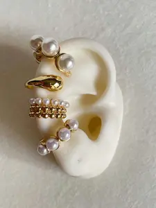 4pcs Exaggerated Fashion Vintage Coin Pearl Waterdrop Earrings, Vintage Statement Earrings, Clip-On Style, Perfect for Women, Couples, Parties, Weddings, Gifts, Party Earrings