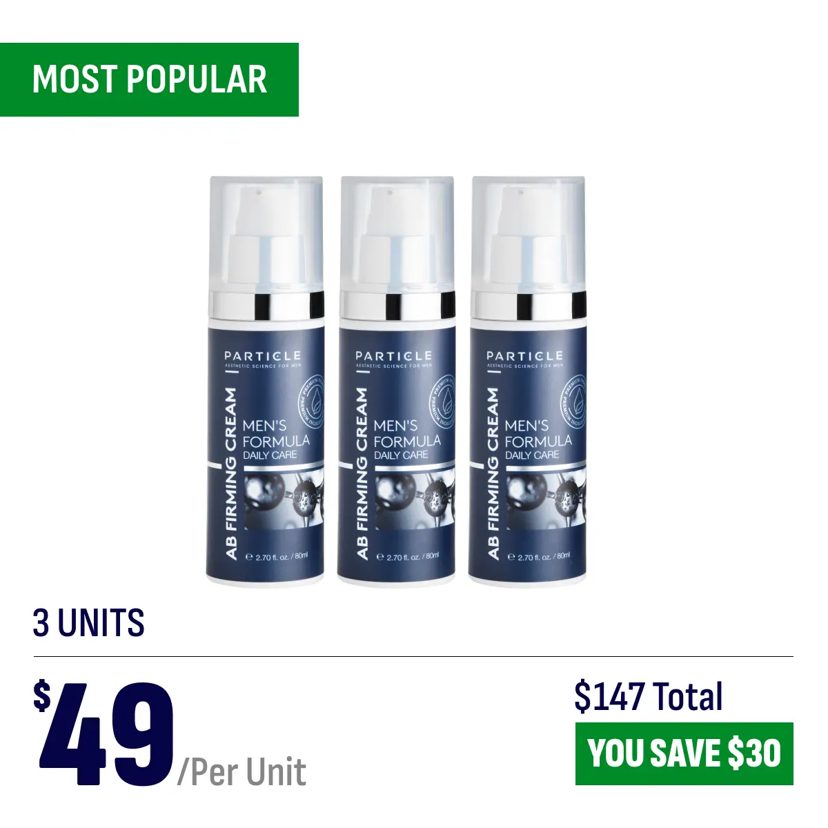 3 bottles of the top ab firming cream for men