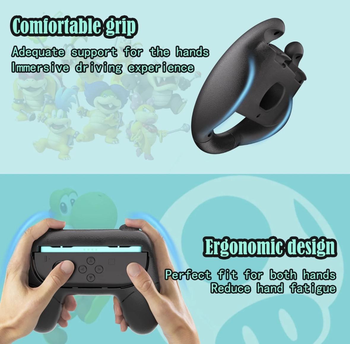 Switch 2 Steering Wheel for Nintendo Switch 2 – Family-Friendly Joy-Con Controller Grip – Kid-Safe Switch 2 Racing Wheel – Fun Switch 2 Accessories for Mario Kar