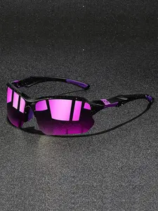 The latest unisex clashing colors semi-frame sports sunglasses, available in multiple colors. Equipped with UV400 lenses for UV protection, suitable for various outdoor activities, combining fashionable design with practicality and aesthetics.