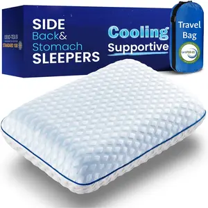 Cooling Gel Memory  Pillows for Sleeping Standard,  Rayon Bed Pillow for  Side Sleeper,Firm Contoured Support Pillow for    Washable Breathable Cover College Dorm  XL