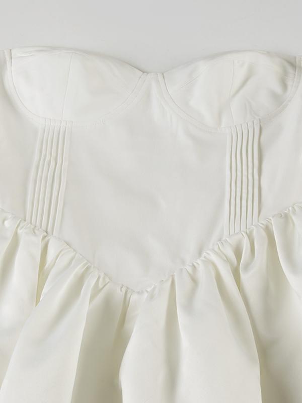 Women's elegant white slim-fit strapless floor-length dress with simple chest-shaped back strap design for evening gowns, suitable for wedding parties, clubs, formal wear, Classy Dresses