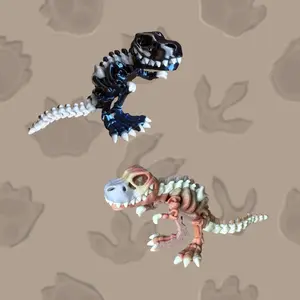T-Rex Skeleton Fidget Toy - Dinosaur Flexi - Mini Dinosaur Skeleton - 3D Printed Dinosaur - 3D Printed Animals - Dinosaur Skeleton