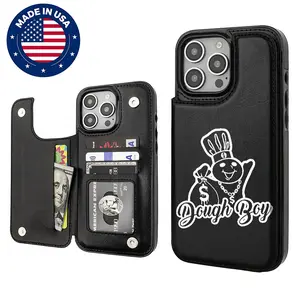 (SUMMERTOK)Dough Boy Aesthetic Design Letter Pattern Casing For iphone 16 15 14 13 12 Plus Pro Max TPU PC pu Leather Card Holder Luxury Mobile Fashion Cute Vintage Flaunt Drop Protection Phone Cover Iphone Safe Protective Case 2025 Shockproof Protector