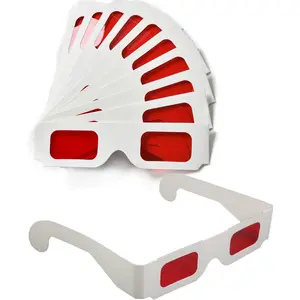 20 count Red  Glasses Paper red-red  Movie Glasses  Reveal Red Lenses  Glasses  Viewing Decoder Glasses