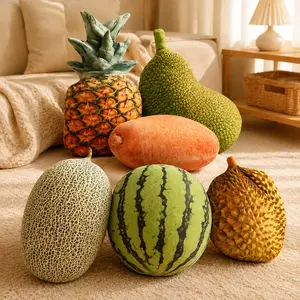 Creative Realistic Fruit Plush Pillow Set - Quirky Fruit-Shaped Cushions, Home Decor Accents for Sofas, Bedrooms