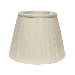 HomeRoots 469863 18 in. Slanted Paperback Linen Lampshade with Box Pleat, White