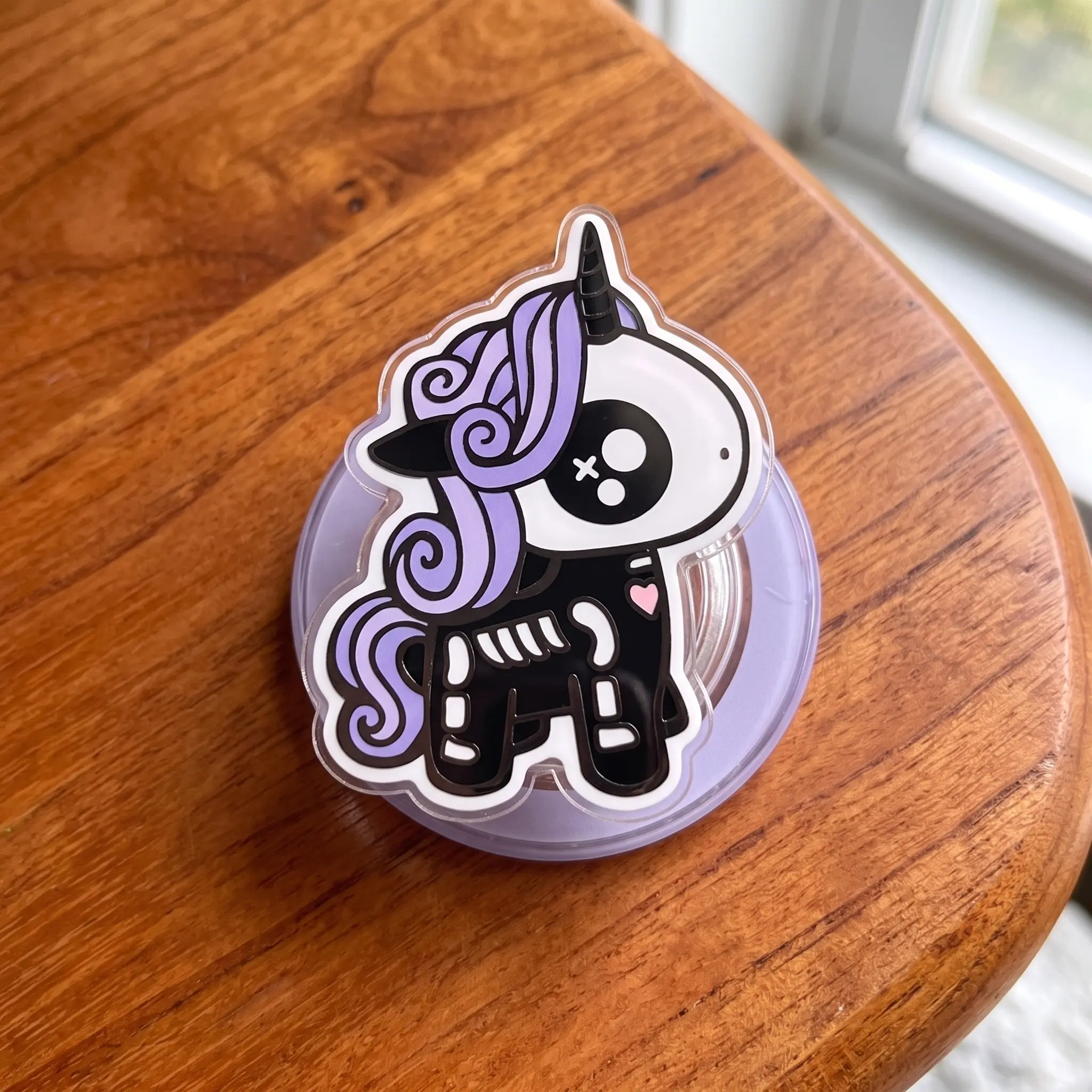 Spooky Cute Skeleton Unicorn MagSafe Phone Grip Pastel Goth Magnetic Kindle Holder Creepy Kawaii Emo Aesthetic
