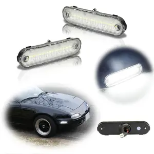 2pcs LED Side Marker lamps Light Clear White Front / Rear FOR MAZDA MX-5 MIATA 1990 1991 1992 1993 1994 1995 1996 1997 1998 1999 2000 2001 2002 2003 2004 2005,Replace OEM NA01515FX,8BN1-51-120