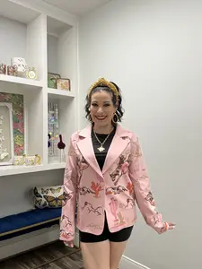 Queen of Sparkles Light Pink Bucking Cowgirl Blazer