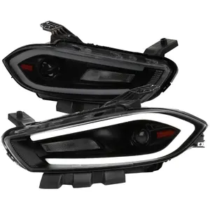 2013-2016 Dodge Dart Switchback Sequential Animated LED Bar Projector Headlights (Matte Black Housing/Smoked Lens)