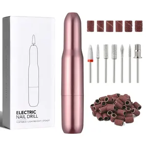 Electric Nail Drill for Acrylic and Gel, USB Electric Nail File, Portable Efile with Drill Bits, Manicure Pedicure Tools for Home Salon