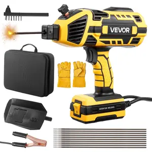 【DealsForYouDays】VEVOR Portable Handheld MMA Welding Machine, 20-120A IGBT Inverter 110V Stick Welder with 5-Level Current Adjustment, Hot Start, 0.12 Inch / 3 Mm & 1/16"-1/8" Rod Compatibility, Cloth Storage Bag, Folding Helmet, Welding Gloves