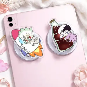 Cute Chibi Senku x Gen Dr Stone Acrylic Magnetic Phone Grip, Aesthetic Japan Anime Magsafe Phone Holder, Durable Pop Socket Phone Accessories