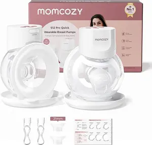 Momcozy Breast Pump S12 Pro Quick, Hands-Free Wearable & Wireless Pump, with DoubleFit Hybrid Flange, 3 Modes & 9 Levels Electric Pump Portable, Smart Display, 24mm Flange