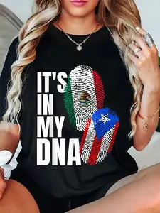 100% Cotton Unisex Mexican And Puerto Rican DNA Mix Flag Heritage T-Shirt