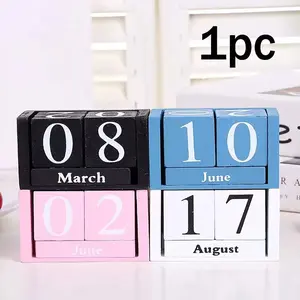 Simple Creative Wooden Flip Page Calendar, Home Desktop Study Desk Organizer, Durable Wood Material Design, Perfect Gift Idea