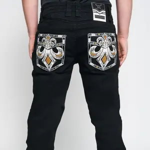 ARYA JEANS- BLACK STYLE 08 QUALITY WESTERN JEANS Fitted Mid Waist All Seasons 100% Cotton Spandex Below the Ankle Plain Design