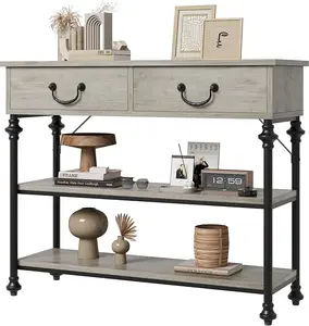 Console Tables for Entryway, Small Entryway Table with 2 Drawers, Narrow Console Table with Storage Shelves for Living Room, Hallway Table, Sofa Table