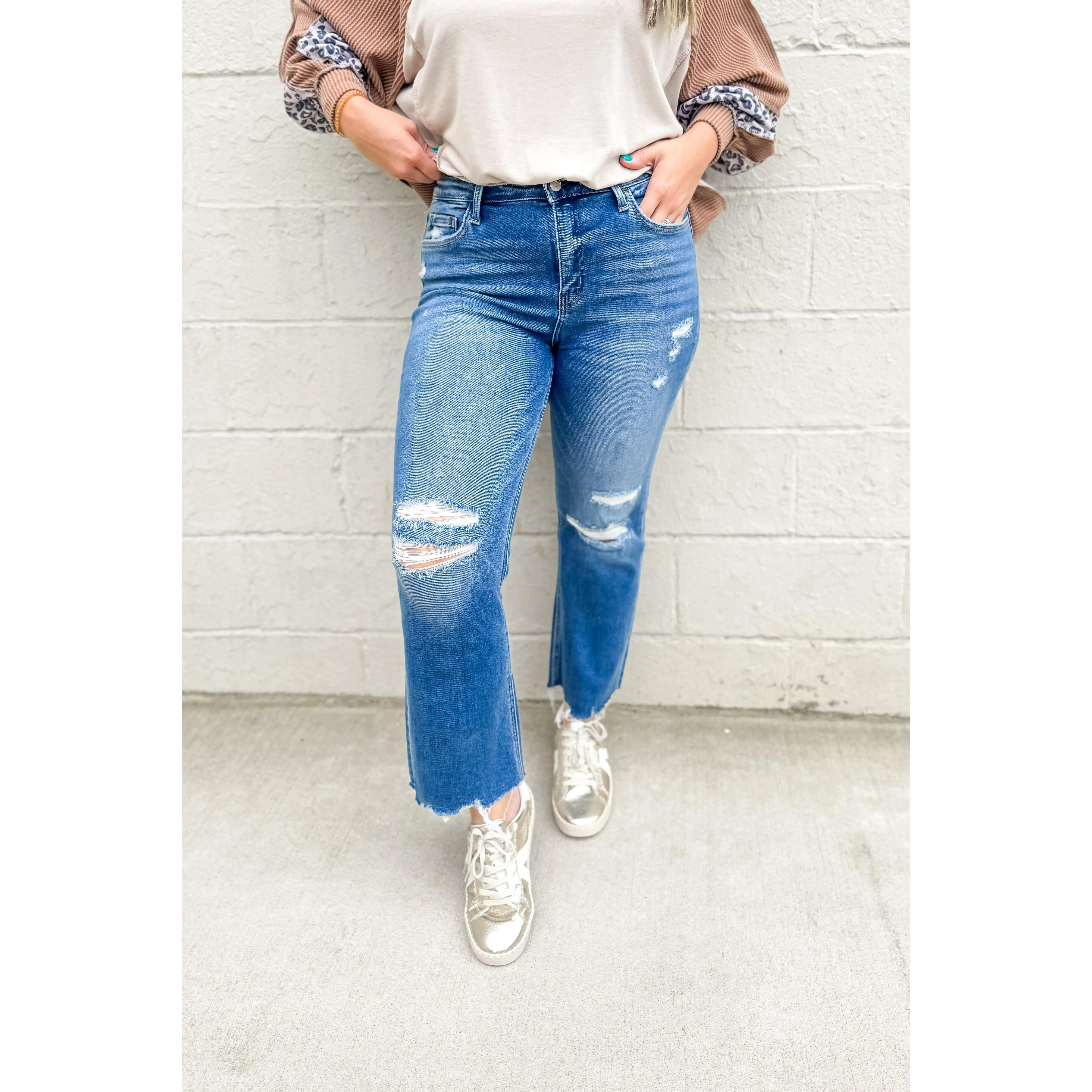 Lovervet Juniper Distressed Kick Flare Jeans Lovervet Juniper Distressed Kick Flare Jeans
