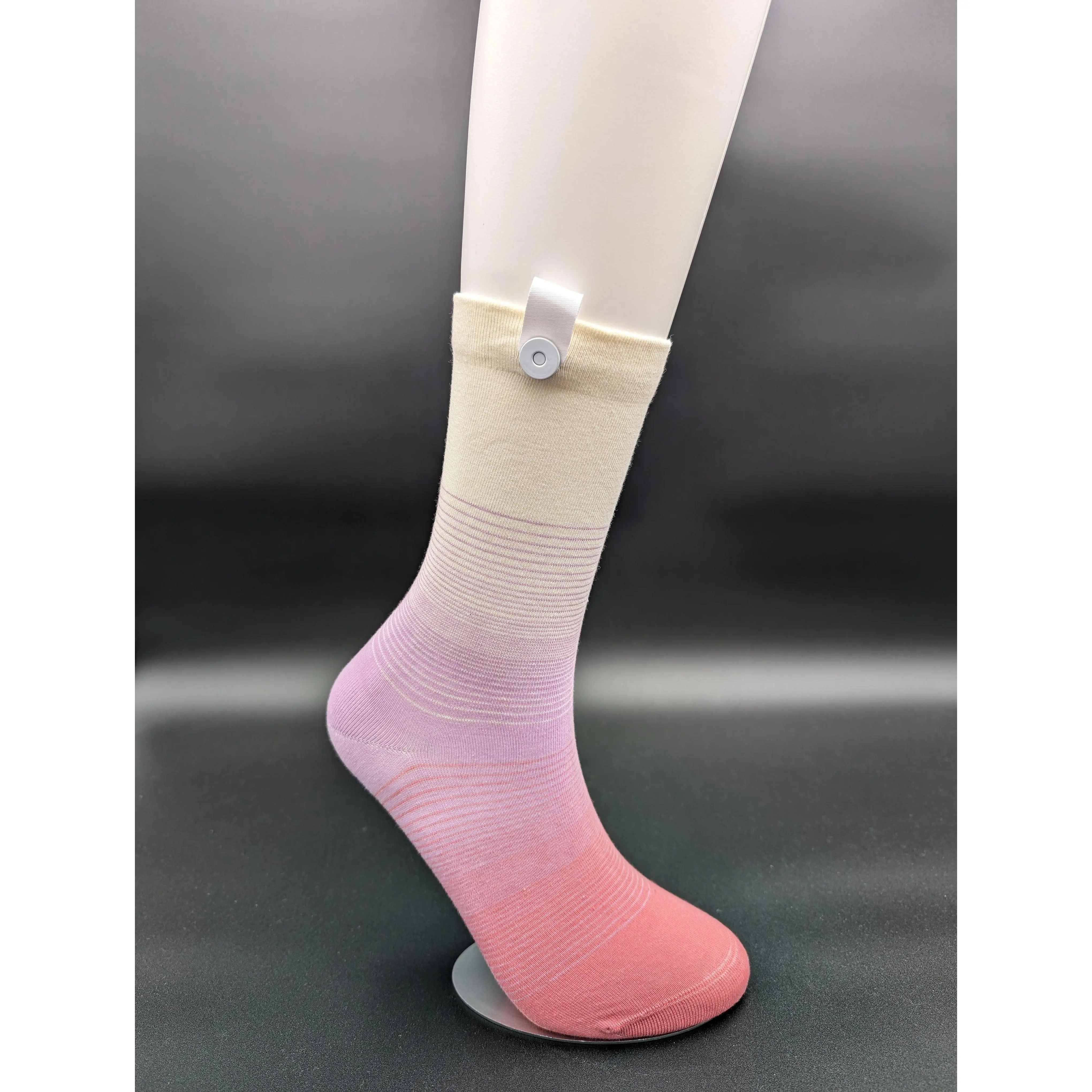 Corona Del Mar Women's Calf High Ombre Gradient Thin Socks for US Shoe Size 5-9 Bridal Style Comfortable Crew Socks Pink Gradient Design