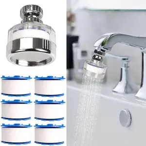 7 count Sink Water Filter with Filter Elements Set, Universal Sink Faucet Filter 360?Rotating, Sink Faucet Filter Removes Fluoride Hard Water, Tap Water Filter for Home Kitchen Sink