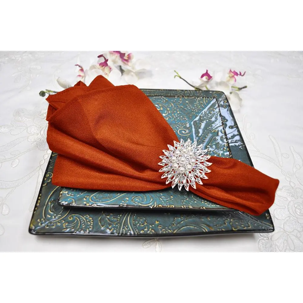 20"x20" Premium Polyester Napkins - Rust/Burnt Orange (10pcs/pk)