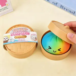 Dumpling Squishy Toy, Glitter Dumpling Mystery Box, Colorful Dumplings Stress Balls Fidget Sensory Toy, Soft Squeeze Decompression Dough Gift for Adults