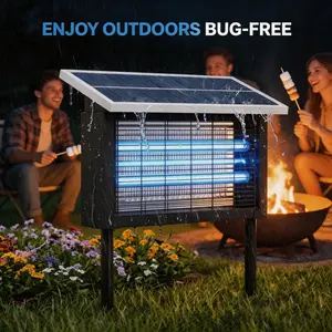 Portable Solar Pest Control Lamp, Triple Luring Tube Design, Solar & USB Dual Charging, Waterproof Fly Insect Trapper, Ideal for Patio, Camping, Yard and Indoor Daily Use
