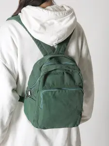 Casual Plain Canvas Backpack, Portable Zipper Backpack, Minimalist Leisure Style Backpack for Women & Men for Daily Use