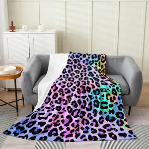 Women Cheetah Printed Throw Blanket Lightweight,Colorful Leopard Printed Fleece Blanket for Adult,Africa Leopard Pattern Bed Blanket,Safari Wild Animal Skin Flannel Blanket Bedroom Decor,Throw 50x60