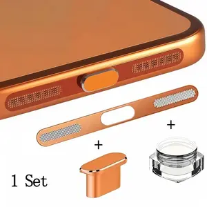 2-In-1 Metal Dust Cover + Plug for iPhone 17 Pro Max, Durable Protection for Speaker, Compatible with Apple 17 Pro Max/17 Pro
