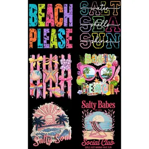 BEACH PLEASE (1) PREMADE GANGSHEET - 22X36 DTF TRANSFERS - DIRECT TO FILM