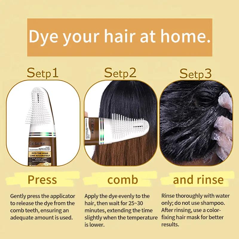 3-in-1 Hair Dye shampoo, Natural Hair Dye Cream，Natural Plant No Bleaching Instant Hair Dye