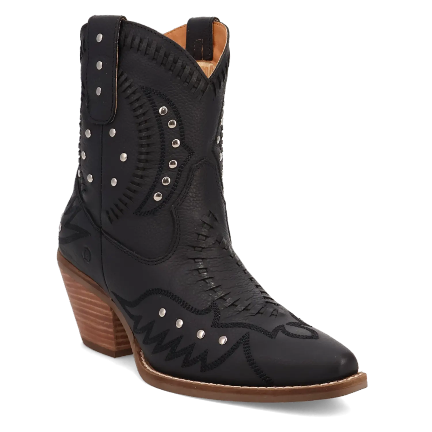 Precious Leather Black Bootie Ankle Boot by Dingo