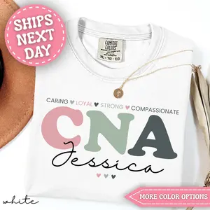 Comfort Colors Personalized CNA Shirt Custom Certified Nursing Assistant Shirt CNA Gifts for CNA Tshirt Cna T Shirt for Cna Tee
